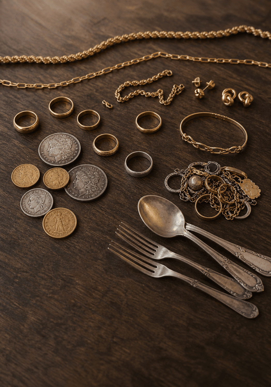 Gold jewelry, silver, coins, platinum and estate items Fairweight buys
